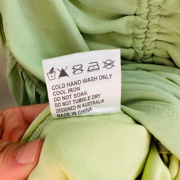 HelloMolly Bachelorette Approved Dress green Women's 4 ruched long sheer Sleeve - Picture 5 of 11